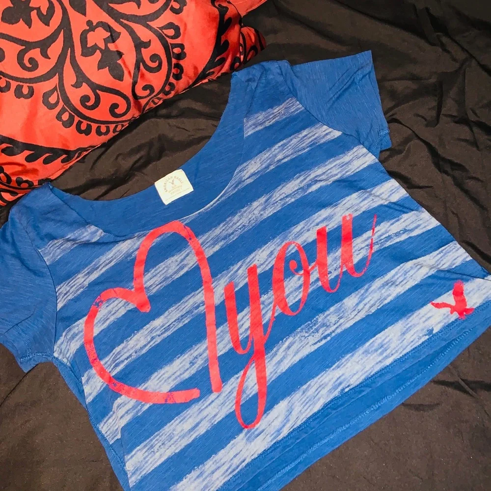 $5💙💛AMERICAN EAGLE VINTAGE CROP - Picture 2 of 6